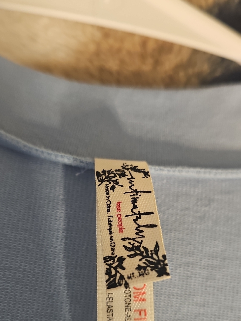Free People Light Blue Ribbed Henley Long Sleeve Top Size M - Picture 2 of 4